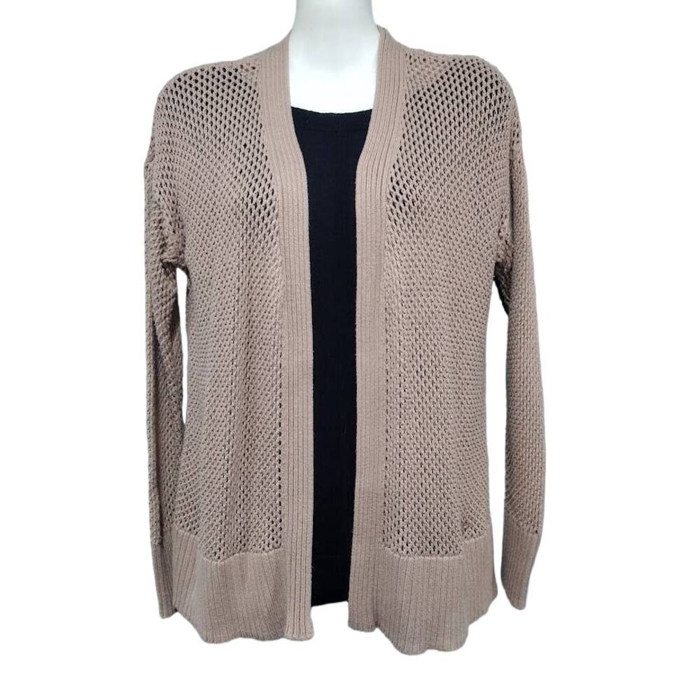 Michael Michael Kors Open Knit Open‎ Front Cardigan Beige Size M
